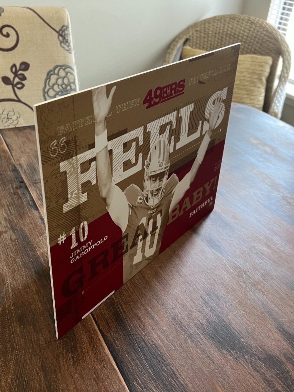 Jimmy Garoppolo San Francisco 49ers "Feels Great Baby!" 16x12 Landscape ART